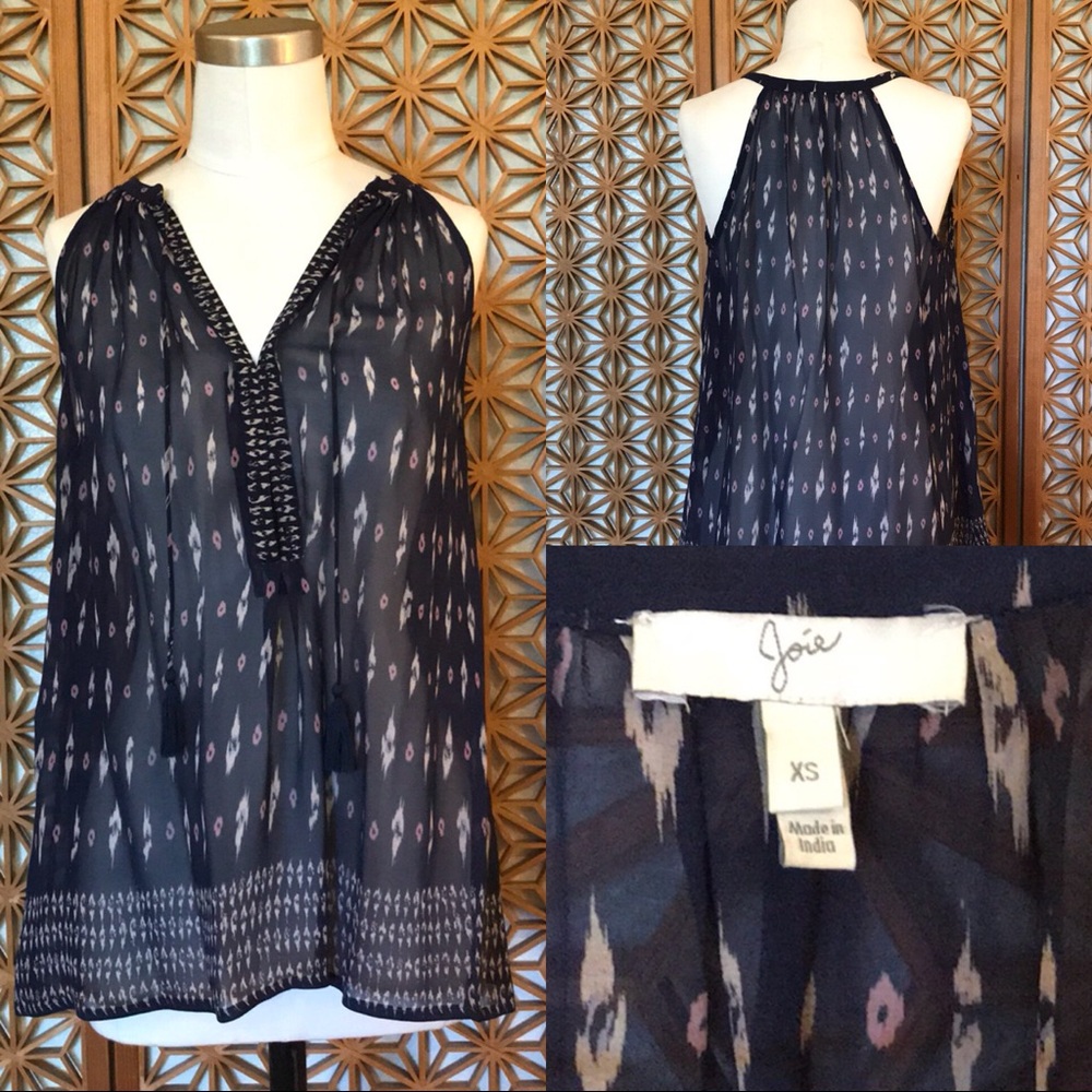 Joie blue Sleeveless blue tunic XS